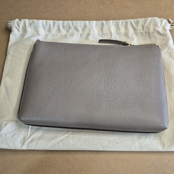 Tory Burch Gray Leather Clutch - Picture 2 of 9